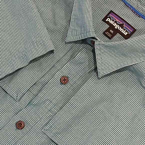 Patagonia Other - Patagonia Shirt Mens XXL Teal Vented S/S B/U Organic Cotton Hiking Fishing